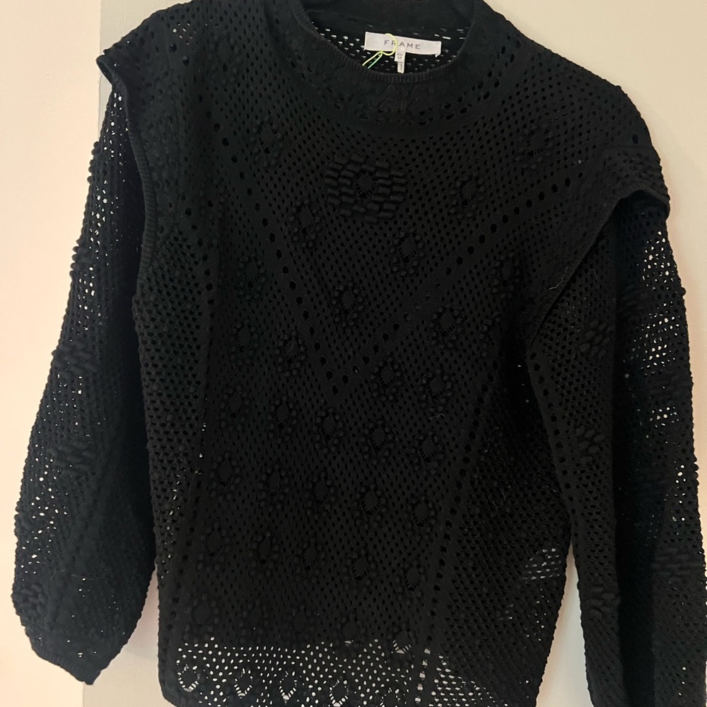 FRAME Black Knit Top